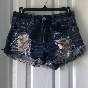 American Eagle lace pocket jean shorts